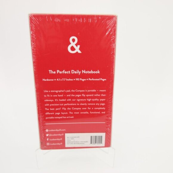 Code & Quill Gray Compass Perforated Portable Notepad Hardcover Journal - Picture 7 of 7